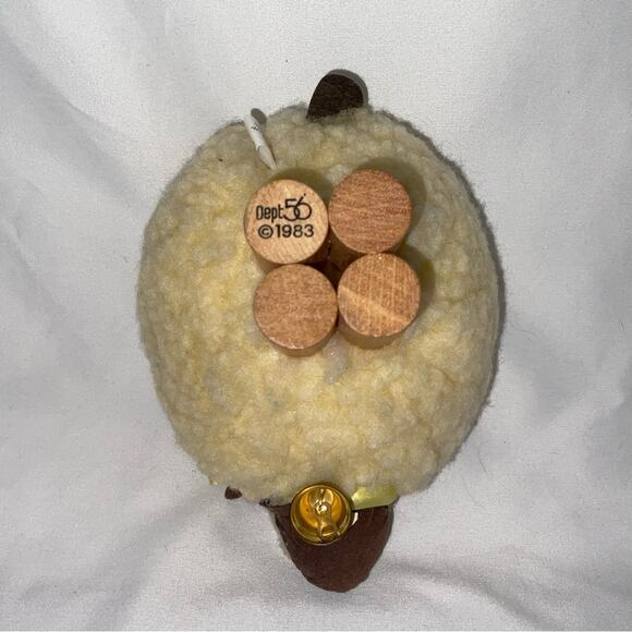 VTG DEPT 56 LE MOUTON CUTE SHEEP LAMB FIGURINE YELLOW RIBBON PLUSHY FOLK 1983 - Picture 8 of 8